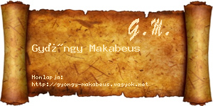 Gyöngy Makabeus névjegykártya